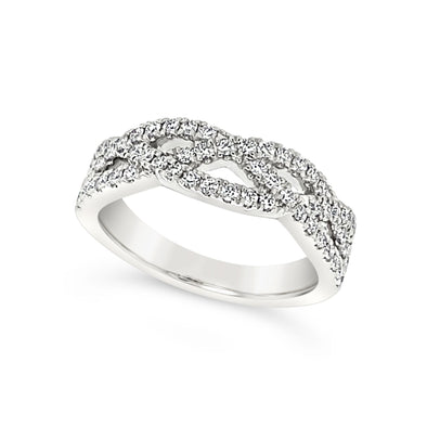 Three Row Twist Design Diamond Wedding Band - .50 carat t.w.