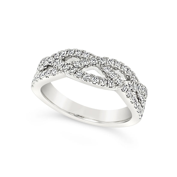 Three Row Twist Design Diamond Wedding Band - .50 carat t.w.