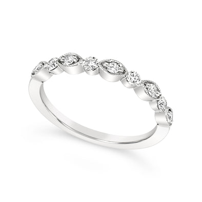 Bezel Set Milgrain Edge Wedding Band - .25 carat t.w.