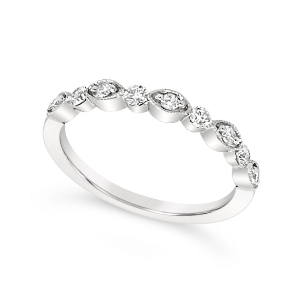 Bezel Set Milgrain Edge Wedding Band - .25 carat t.w.