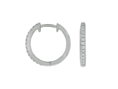 Diamond and White Gold Hoop Earrings