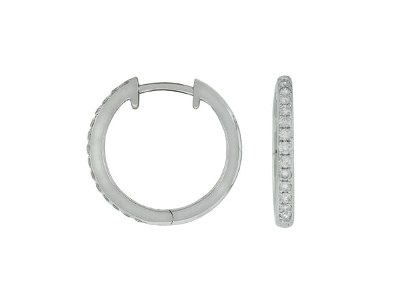 Diamond and White Gold Hoop Earrings