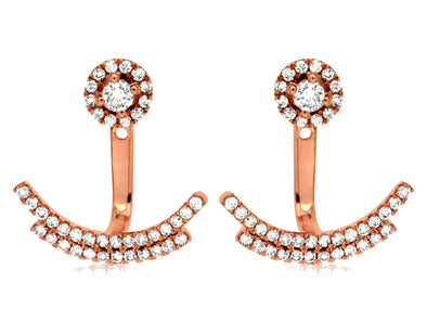 Rose Gold and Diamond Earring Enhancers