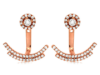 Rose Gold and Diamond Earring Enhancers