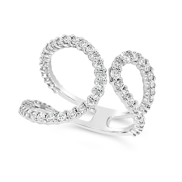 Open Double Loop Design Diamond Ring