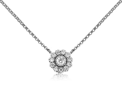 Diamond Flower Design Cluster Pendant