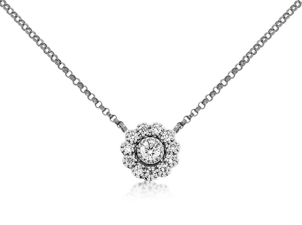 Diamond Flower Design Cluster Pendant