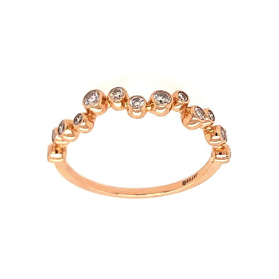 Rose Gold Diamond Bubble Design Stackable Ring