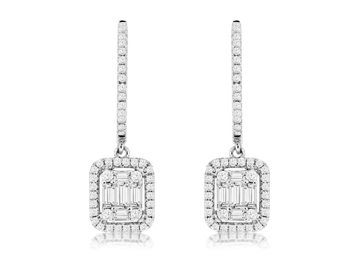 10kt Gold Diamond Drop Earrings Pave Diamond Earrings Dainty - Etsy Ireland