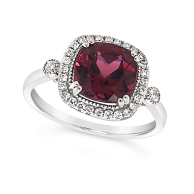 Rhodolite Garnet and Diamond Ring