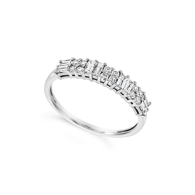 Baguette and Round Diamond Wedding Band - .42 carat t.w.