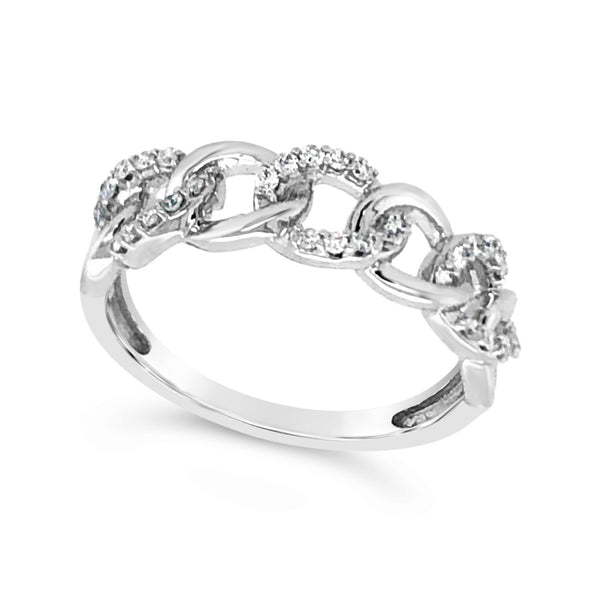 Open Link Design Diamond Ring