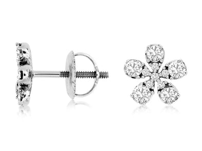 Diamond Flower Design Earrings