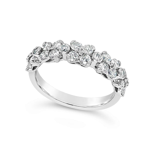 Flower Design Diamond Cluster Ring