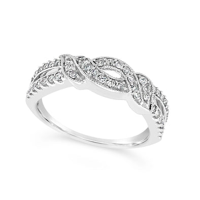 Open Swirl Design Diamond Ring