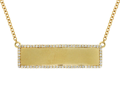 Yellow Gold and Diamond Bar Pendant