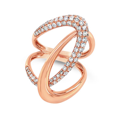 Open Double Crossover Design Contemporary Ring