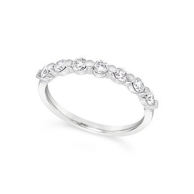 Seven Round Bezel Set Diamond Wedding Band - .50 carat t.w.