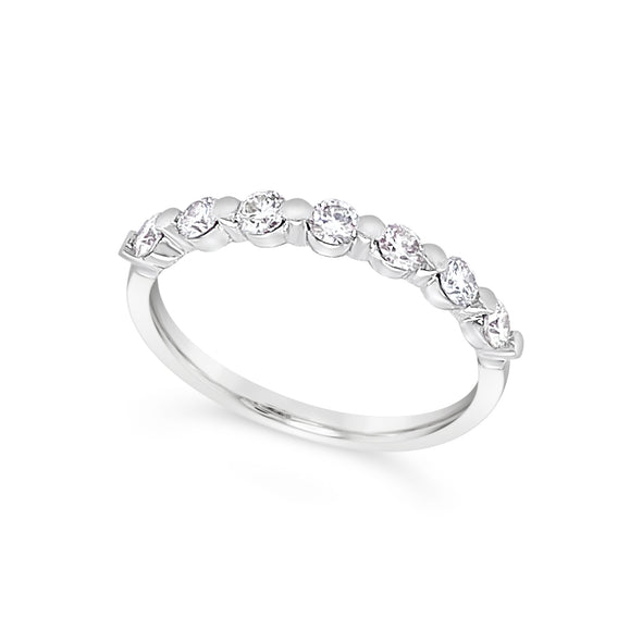 Seven Round Bezel Set Diamond Wedding Band - .50 carat t.w.