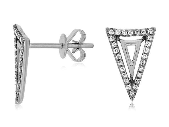 Triangle Shaped Diamond Earrings