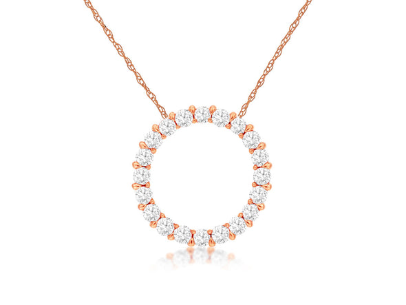 Rose Gold and Diamond Circle of Life Pendant
