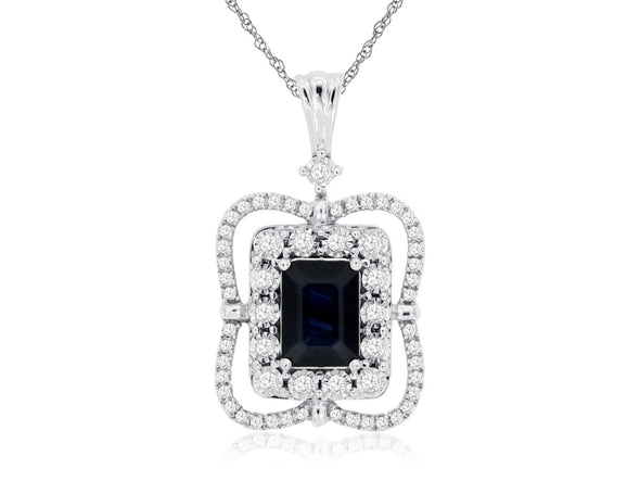 Vintage Style Sapphire and Diamond Pendant