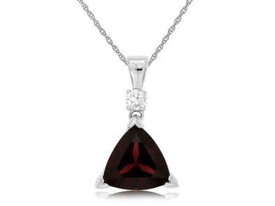 Trillion Garnet and Diamond Detail Pendant