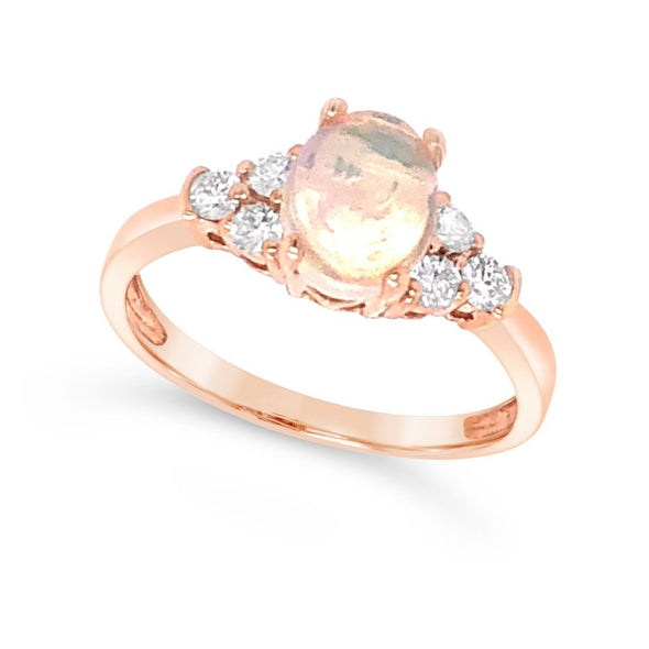 Oval Opal and Diamond Detail Ring