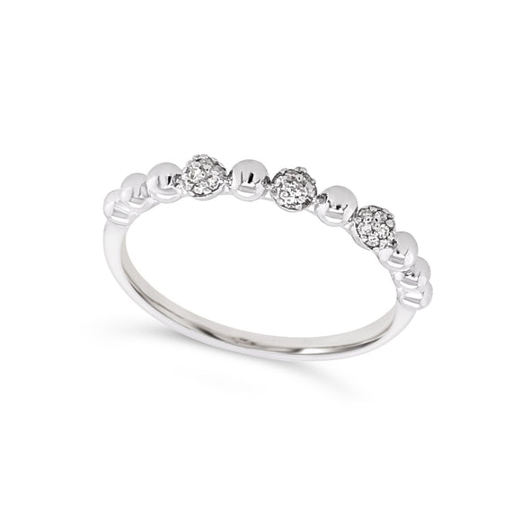Ball and Diamond Detail Stackable Ring