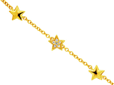 Diamond Accented Star Design Bracelet