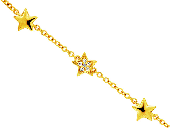 Diamond Accented Star Design Bracelet