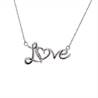 Diamond Accented Love Design Necklace