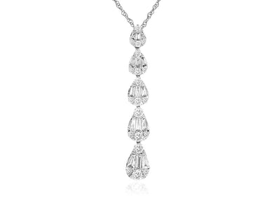 Five Diamond Drop Design Pendant