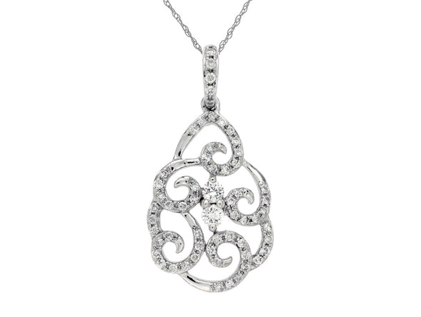 Swirl Design Diamond Pendant
