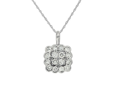 Round Diamond Cluster Pendant
