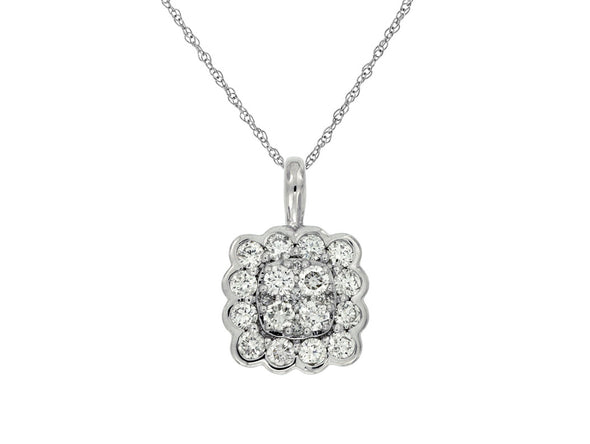Round Diamond Cluster Pendant