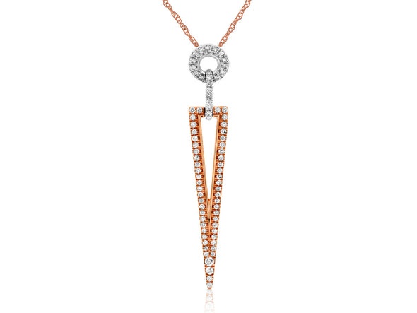 Open Circle and Triangle Design Drop Pendant