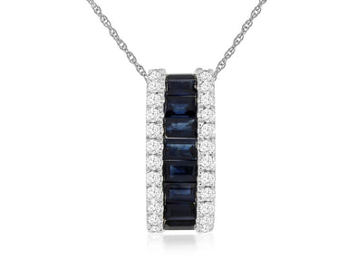 Sapphire and Diamond Slide Pendant