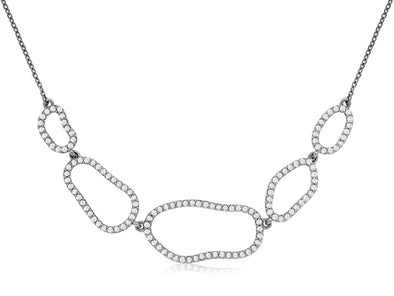 Open Shaped Diamond Link Necklace