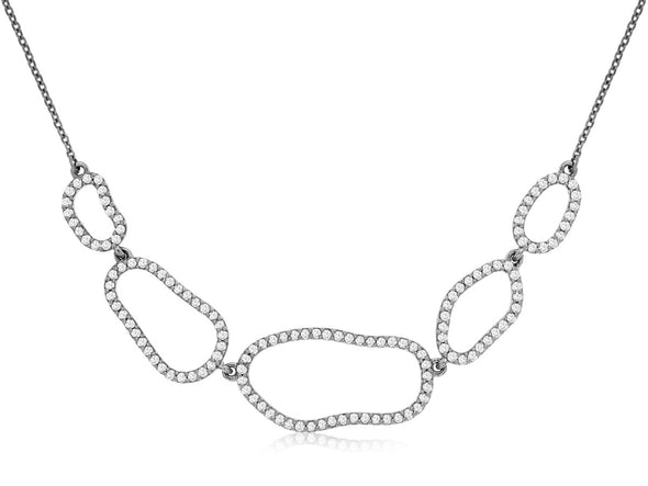 Open Shaped Diamond Link Necklace