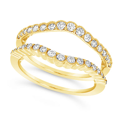 Tapered Design Diamond Engagement Ring Guard