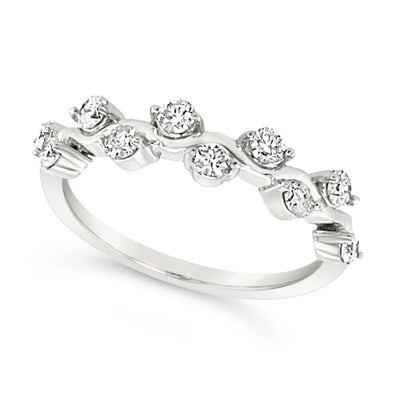 Swirl Design Diamond Wedding Band
