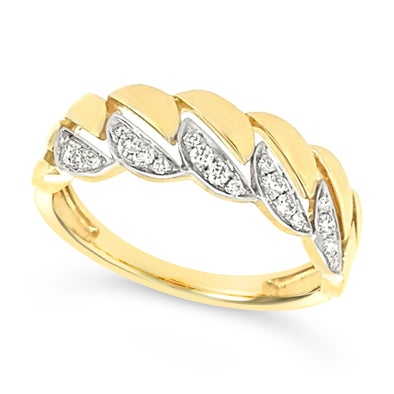 Contemporary Diamond Accented Half Circle Design Ring