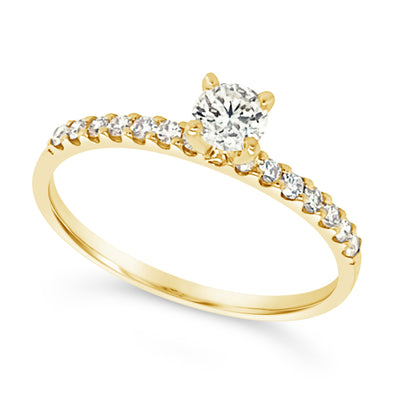 Fourteen Round Diamond Engagement Ring
