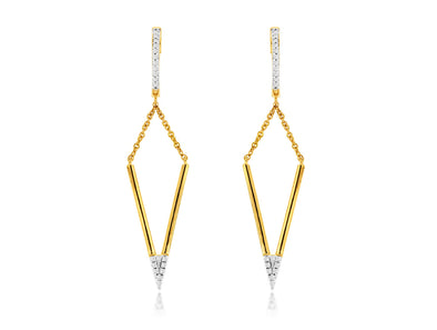 Open Geometric Design Diamond Dangle Earrings