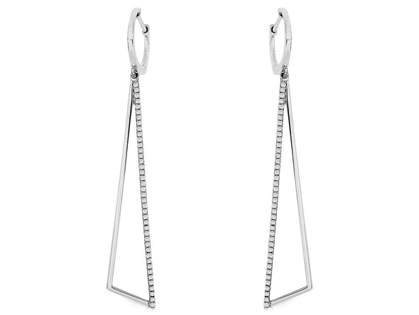 Geometric Design Open Diamond Dangle Earrings