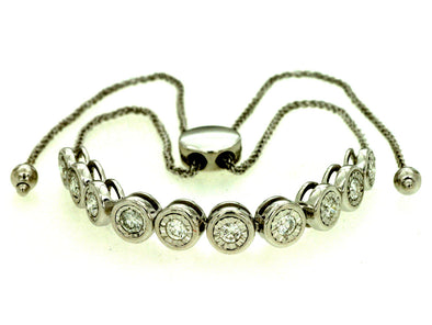 Bezel Set Diamond Bolo Style Bracelet