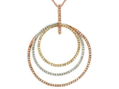 Triple Open Circle Diamond Pendant