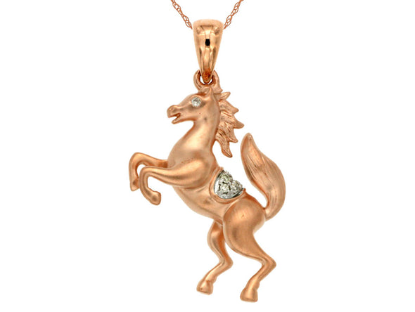 Diamond Accented Horse Pendant