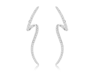 Zig Zag Diamond Design Earrings